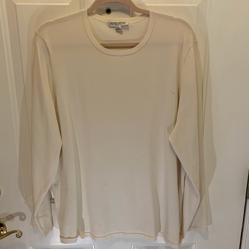 Pendleton Plus 2X Cream Long Sleeve Top NWOT
